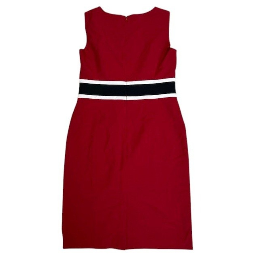 Black Label by Evan Picone Red Dress Sleeveless Sheath Party Career Sz 8 - Picture 8 of 13